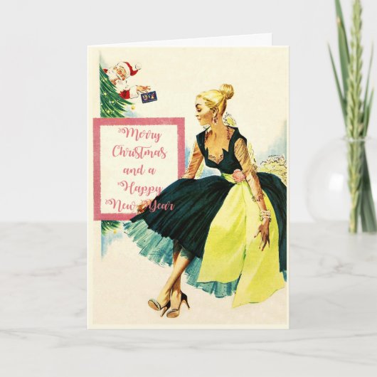 Vintage Weihnachtskarte カード (正面)