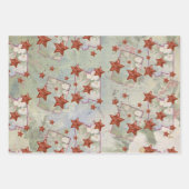 Vintage Weihnachtssterne Packpapier Blatt ラッピングペーパーシート (正面2)