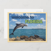 Vintage Welcome to Florida Dolphin ポストカード (正面/裏面)