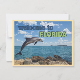 Vintage Welcome to Florida Dolphin ポストカード