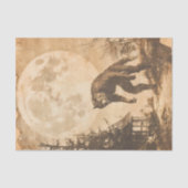 Vintage Werewolf Halloween Moon Decoupage  薄葉紙 (正面)