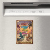 Vintage West Indies Beach Sign / Panneau Antilles マグネット (インサイチュ (食洗機))