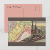 Vintage West Virginia Map ポストカード (正面/裏面)