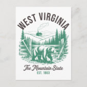 Vintage West Virginia The Mountain State Bear ポストカード (正面)