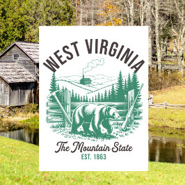Vintage West Virginia The Mountain State Bear ポストカード
