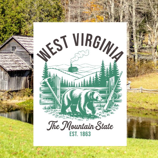 Vintage West Virginia The Mountain State Bear ポストカード