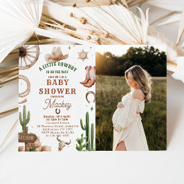 Vintage Western Cowboy Baby shower Invitation  招待状