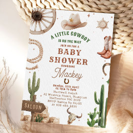 Vintage Western Cowboy Baby shower Invitation  招待状