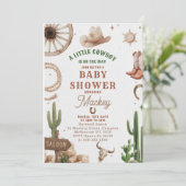 Vintage Western Cowboy Baby shower Invitation  招待状 (スタンド正面)