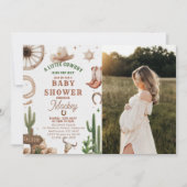 Vintage Western Cowboy Baby shower Invitation  招待状 (正面)