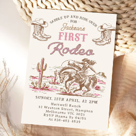 Vintage Western Cowboy First Rodeo Invitation  招待状
