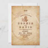Vintage Western Cowboy Wedding 招待状 (正面)