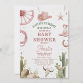 Vintage Western Cowgirl Baby shower Invitation 招待状 (正面)