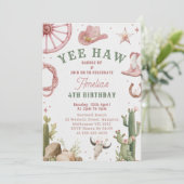 Vintage Western Cowgirl Birthday Invitation 招待状 (スタンド正面)
