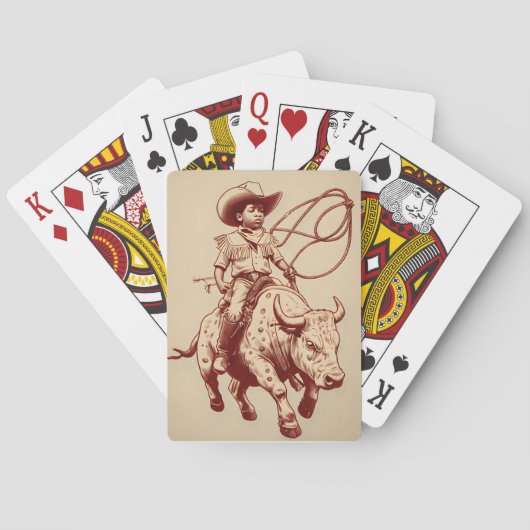 Vintage Western Ride Proud Little Cowboy トランプ (裏面)