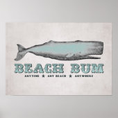 Vintage Whale Beach Bum Poster ポスター (正面)