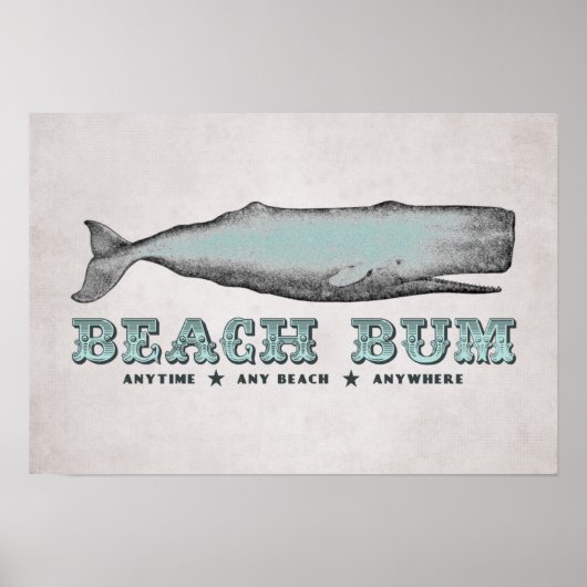 Vintage Whale Beach Bum Poster ポスター (正面)