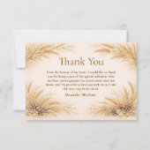 Vintage Wheat Field Graduation Party サンキューカード (正面)