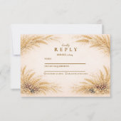 Vintage Wheat Field Graduation Party 出欠カード (正面)