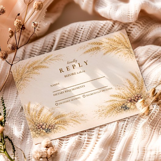 Vintage Wheat Field Graduation Party 出欠カード