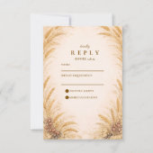 Vintage Wheat Field Rustic Wedding 出欠カード (正面)