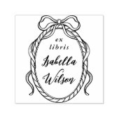 Vintage Whimsical Bow Calligraphy Ex Libris Book セルフインキングスタンプ (デザイン)
