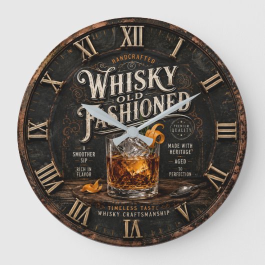 Vintage Whiskey  ラージ壁時計 (正面)