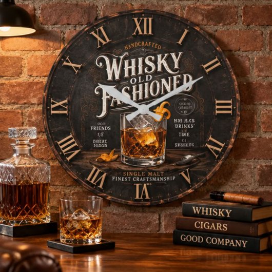 Vintage Whiskey  ラージ壁時計