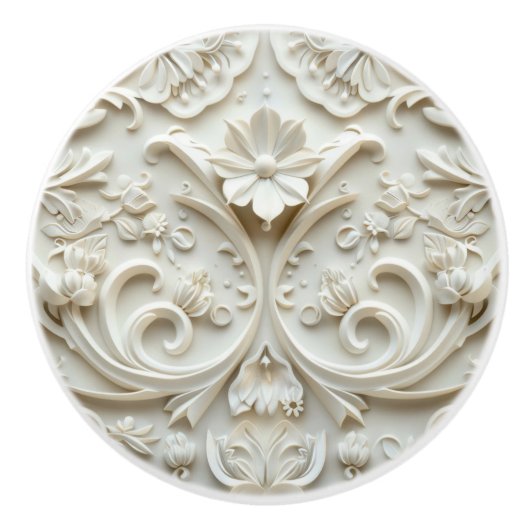 Vintage White Ceramic Knob  セラミックノブ (正面)