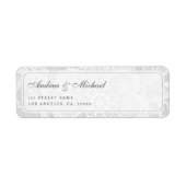 Vintage White Lace Wedding Address Label ラベル (正面)