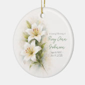 Vintage White Lily Sympathy セラミックオーナメント (左)