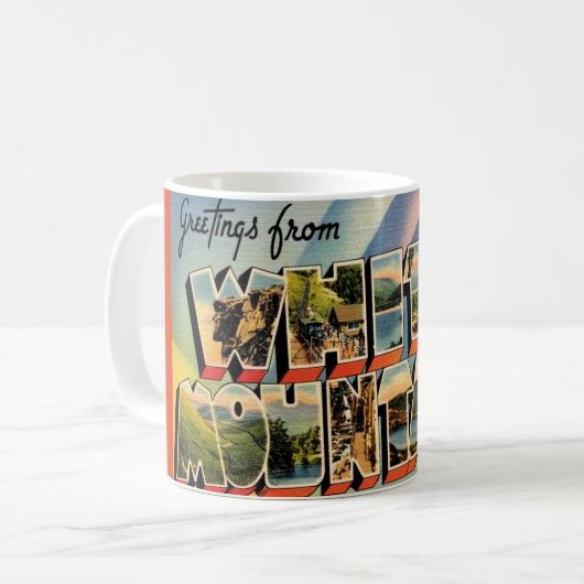 Vintage White Mountains of NH Mug コーヒーマグカップ (正面左)