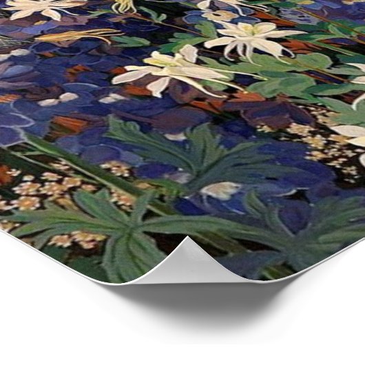 Vintage White Peacock Poster ポスター (角)