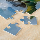 Vintage White Rabbit with Christmas Lantern ジグソーパズル (側面)