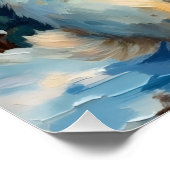 Vintage White Rabbit with Christmas Lantern ポスター (コーナー)