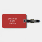 Vintage White Rose Custom Monogram ラゲッジタグ (裏面横)