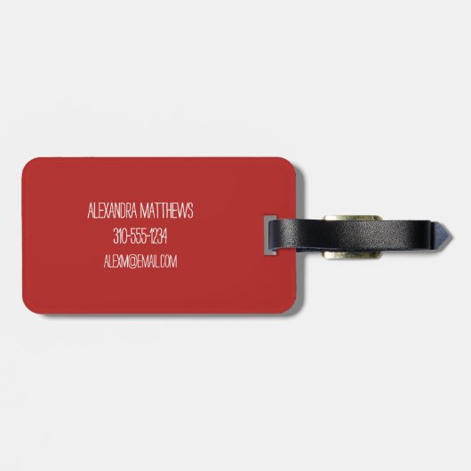 Vintage White Rose Custom Monogram ラゲッジタグ (裏面横)