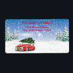 Vintage White Snow Glitter Christmas Tree Holiday ラベル<br><div class="desc">This is Christmas Holiday return address label design. This design feature is a gold handwritten font with scroll frame accents on a White Snow Glitter background with a rustic textured look. Custom return address text. Personalized address labels for all your mailings.</div>