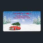 Vintage White Snow Glitter Christmas Tree Holiday ラベル<br><div class="desc">This is Christmas Holiday return address label design. This design feature is a gold handwritten font with scroll frame accents on a White Snow Glitter background with a rustic textured look. Custom return address text. Personalized address labels for all your mailings.</div>