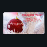 Vintage White Snow Glitter Christmas Tree Holiday  ラベル<br><div class="desc">This is Christmas Holiday return address label design. This design feature is a gold handwritten font with scroll frame accents on a White Snow Glitter background with a rustic textured look. Custom return address text. Personalized address labels for all your mailings.</div>