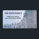 Vintage White Snow Glitter Christmas Tree Holiday ラベル<br><div class="desc">This is Christmas Holiday return address label design. This design feature is a gold handwritten font with scroll frame accents on a White Snow Glitter background with a rustic textured look. Custom return address text. Personalized address labels for all your mailings.</div>