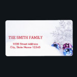 Vintage White Snow Glitter Christmas Tree Holiday ラベル<br><div class="desc">This is Christmas Holiday return address label design. This design feature is a gold handwritten font with scroll frame accents on a White Snow Glitter background with a rustic textured look. Custom return address text. Personalized address labels for all your mailings.</div>