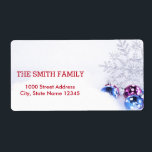 Vintage White Snow Glitter Christmas Tree Holiday ラベル<br><div class="desc">This is Christmas Holiday return address label design. This design feature is a gold handwritten font with scroll frame accents on a White Snow Glitter background with a rustic textured look. Custom return address text. Personalized address labels for all your mailings.</div>