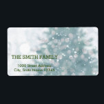 Vintage White Snow Glitter Christmas Tree Holiday ラベル<br><div class="desc">This is Christmas Holiday return address label design. This design feature is a gold handwritten font with scroll frame accents on a White Snow Glitter background with a rustic textured look. Custom return address text. Personalized address labels for all your mailings.</div>