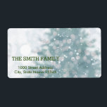 Vintage White Snow Glitter Christmas Tree Holiday ラベル<br><div class="desc">This is Christmas Holiday return address label design. This design feature is a gold handwritten font with scroll frame accents on a White Snow Glitter background with a rustic textured look. Custom return address text. Personalized address labels for all your mailings.</div>