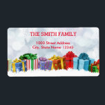 Vintage White Snow Glitter Christmas Tree Holiday ラベル<br><div class="desc">This is Christmas Holiday return address label design. This design feature is a gold handwritten font with scroll frame accents on a White Snow Glitter background with a rustic textured look. Custom return address text. Personalized address labels for all your mailings.</div>