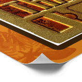 Vintage White Thanksgiving Turkey ポスター (角)