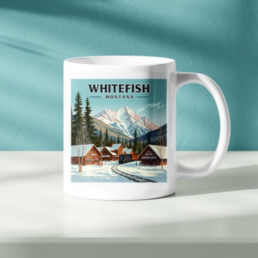 Vintage Whitefish Montana コーヒーマグカップ
