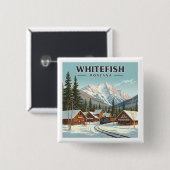 Vintage Whitefish Montana 缶バッジ (正面&裏面)