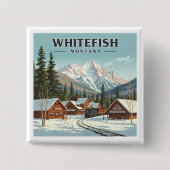 Vintage Whitefish Montana 缶バッジ (正面)